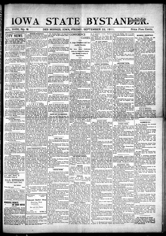 Contents included but are not limited to local and regional news including social events, church activities, community updates from various towns like Buxton, Boley, and Burlignton, and reports on the annual A.M.E. Church conference. The paper highlights achievements and business successes within the Black community, such as homebuilding in San Antonio and agriculrtural ventures in Oklahoma. It also included editorials on race progress, political commentary, and relfections on Christianity's role in uplifitng African Americans. Additionally, there are national and international news snippets, advertisements for local businesses, and notices about legal matters and personal annoucements.