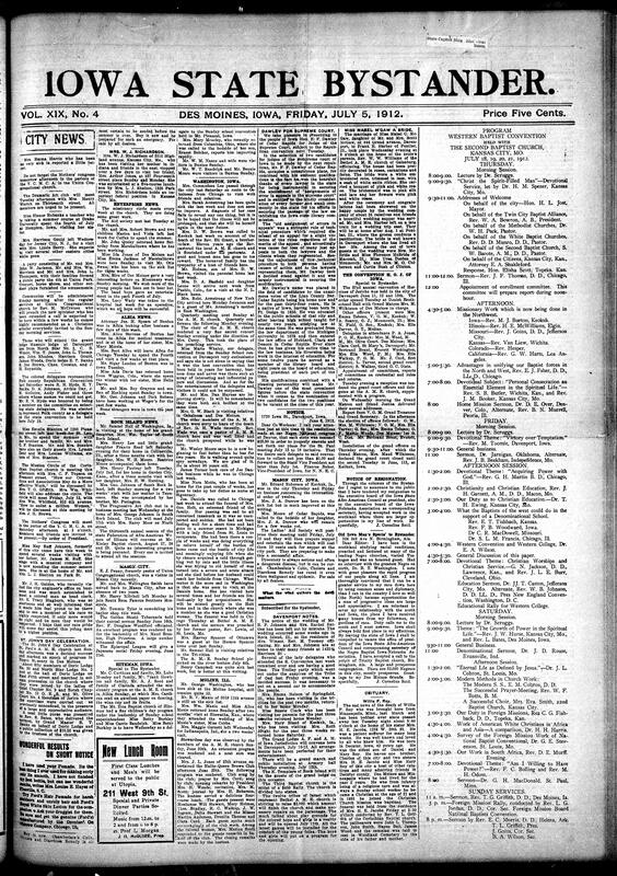Contents include but are not limited to primarily focused on African American community news, social events, educational achievements, religious gathierings, and cultural activities across various U.S. cities such as Des Moines, Kansas City, Minneapolis, and others. It includes reports on church meetings, missionary circles, Sunday school conventions, and Baptist conventions with detailed progrgrams and speakers. The text highlights notbale individuals' personal stories, such as Woolsey W. Hall's rise form laborer to stenographer in governement service, and the coplex racial identity narrative of an "Ex- Colored Man." There are discussions on race relations, social challenges like illicit liquor sales("blind tigers"), and calls for economic self-sufficiency within the Black community. Educational progress is emphasized through scholarship awards and graduation ceremonies at institutions like Biddle University and Tuskegee Institute. This also conatins scientific topics, literary relfections, and practical advice for health and home life. 