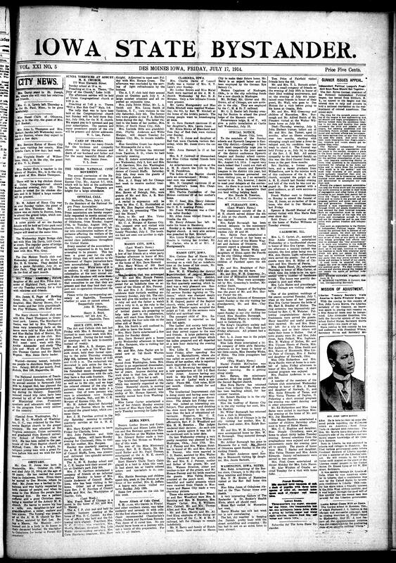 Contents include but are not limited to local social news (illnesses, visits, weddings, picnics, funerals), extensive coverage of the Iowa Masonic Grand Lodge in Buxton (elections, ceremonies, social events, officers), religious activities (revivals, baptisms, union meetings across churches in St. Joseph), women's clubs and societies (A.M.E. Aid Societies, Art Clubs, Mite Missionaries), tributes and obituaries (Andrew Forbs, W.W. Lee, others), regional updates from Sioux City, Clarinda, Clinton, Rock Island, Mason City, St. Joseph, Colfax, and Ottumwa, and other topics.