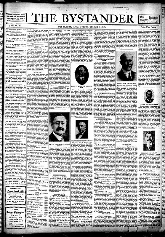 Contents include but are not limited to NAACP watches production of “The Birth of a Nation”, St. Paul AME church reopened after fire, various images and messages from different candidates for upcoming local elections, picture of Senegalese troops in Egypt, Ferro-manganese shortage threatens U.S. steel production, and other topics.