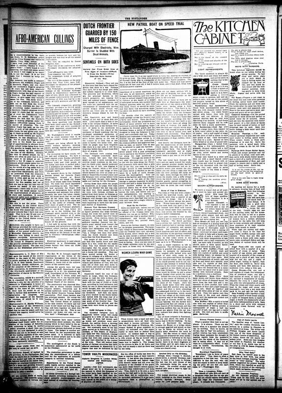 Contents include but are not limited to 15th annual session of IFCWC to be held at YMCA building, various images of IFCWC officers, NAACP to discuss "Birth of a Nation" fight at upcoming meeting, Missouri's first county-wide spelling match for Black schools held, Sioux Indians to become U.S. citizens, Dutch frontier secured by 150-mile electric fence, and other topics.