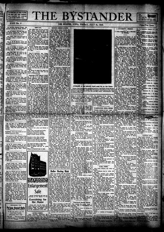 Contents include but are not limited to obituaries, news editors’ observations, successful 29th annual session of the United Grand Lodge of Iowa, community news (Oskaloosa, Albia, etc.), navy divers achieve new depths making new salvages possible, British surgeon revives soldier's heart through “massage”, and other topics.