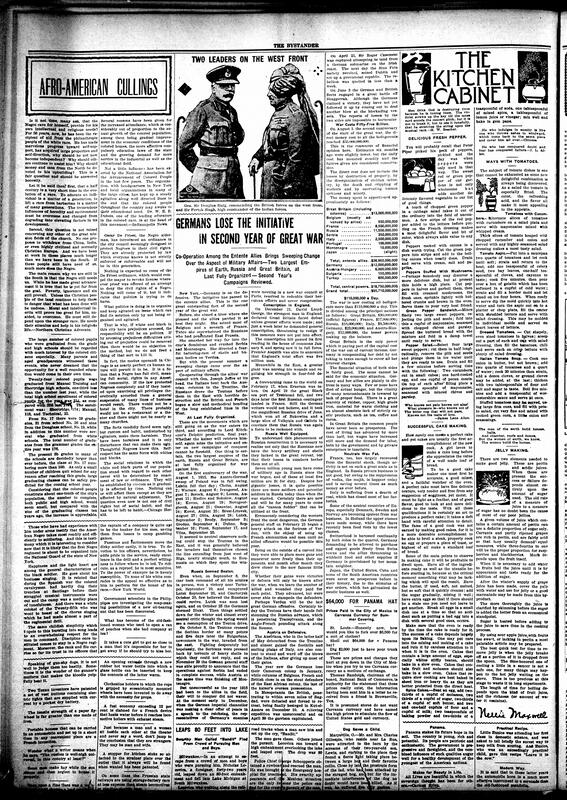 Contents include but are not limited to Kansas Black fair promotes industrial and agricultural skills, news editors’ observations, community news (Clinton, Sioux City, etc.), Aviator Ruth Law to perform stunts at Iowa State Fair, allies gain initiative over Germany in WWI, thoughts on Black self-sufficiency and education, and other topics.