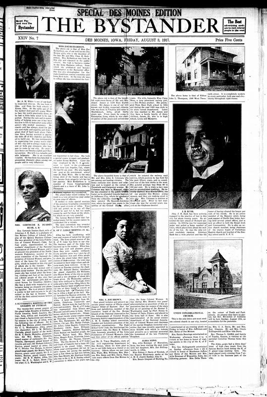 Contents include but are not limited to various images and descriptions of notable citizens like Gertrude Rush and others, images of houses and descriptions of those who live in them, 21st Knight of Pythias session closes successfully, community news (Kirksville, Albia, etc.), health education and advertisement, and other topics.