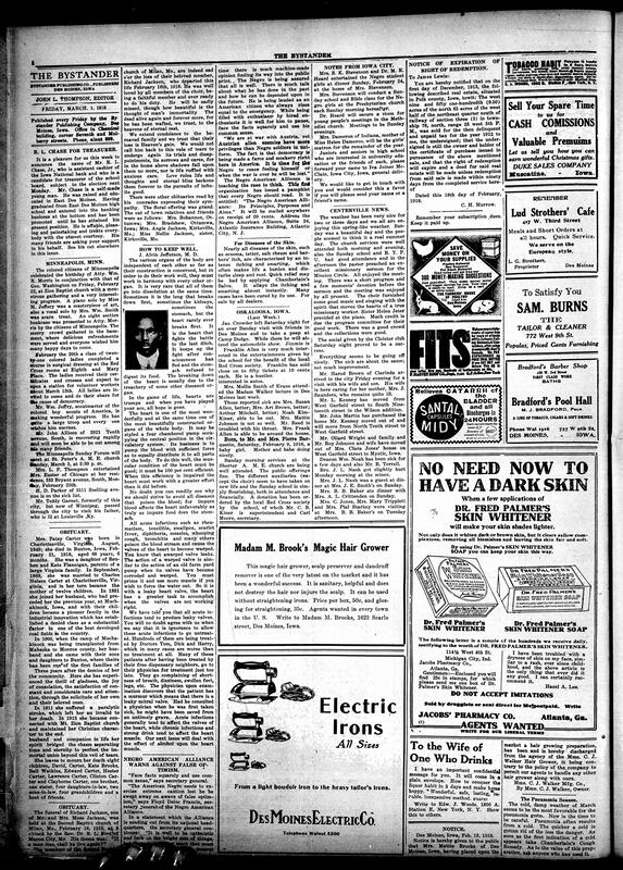 Contents include but are not limited to birthday celebrations in Zion Baptist church, criticism about lack of Black rights in U.S. compared to enemy countries, Doctor talks about the importance of the heart for health, church notes, Red Cross support in Oskaloosa, Iowa City student activities, and other topics.