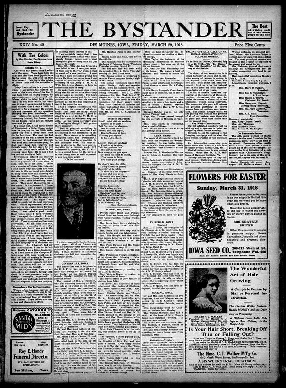 Contents include but are not limited to Gus Durdan excerpt on army life, N.A.C.W. meeting to be held in Denver soon, poem describes lulling a child to sleep, editor questions God’s presence and humanities actions amidst World War during Easter, local election results, and other topics.