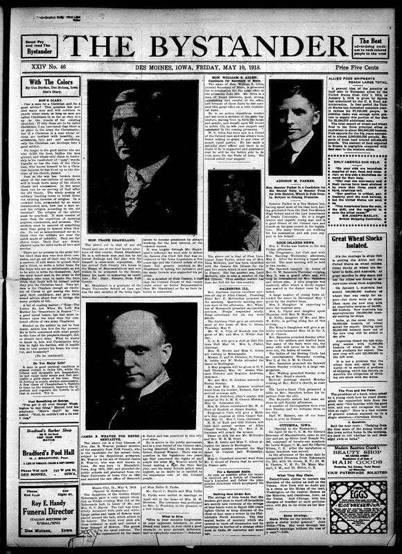 Contents include but are not limited to Gus Durdan excerpt on faith’s role in army life, various pictures and messages of candidates for upcoming local elections, global wheat trapped by shipping shortages leaving allies reliant on U.S., American women crucial to liberty loan success and other topics.