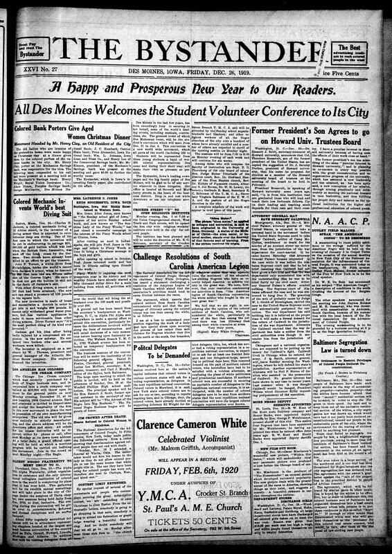 Contents include but are not limited to Black bank porters provide Christmas dinner for aged women, Theodore Roosevelt Jr. joins Howard University Board of Trustees, Black mechanic invents revolutionary deep-sea diving suit, NAACP plans mass meeting, NAACP challenges South Carolina American Legion, and other topics.