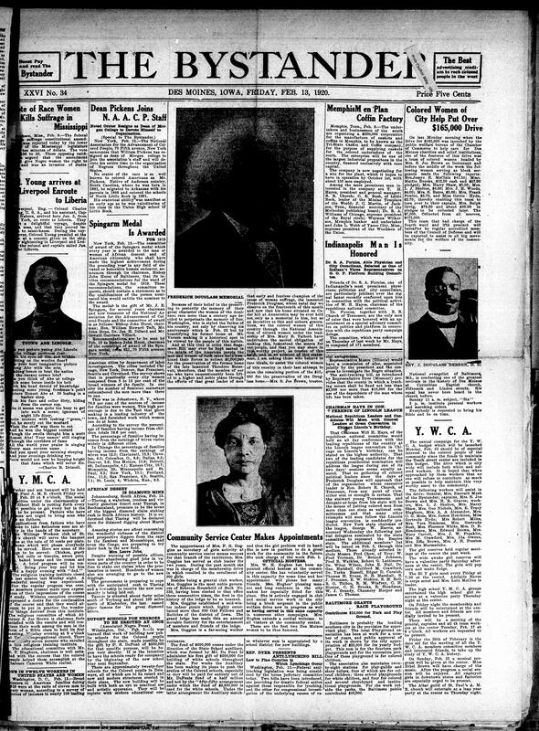 Contents include but are not limited to Mississippi Legislature rejects federal suffrage amendment due to concerns of Black women gaining voting rights, a poem by Charles Benedict Driscoll about Abraham Lincoln, Spingarn Medal recommendations, Memphis businessmen plans to create a Coffin Factory in the South to help supply jobs, and other topics.