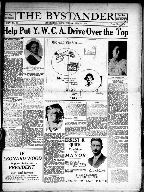 Contents include but are not limited to promotion for Y.W.C.A. drive, NAACP commends Kentucky governor and Sheriff for preventing a lynching, highest-ranking Black officer in active service to command Cavalry in Philippine Islands, influenza cases higher for White people compared to Black people, and other topics.