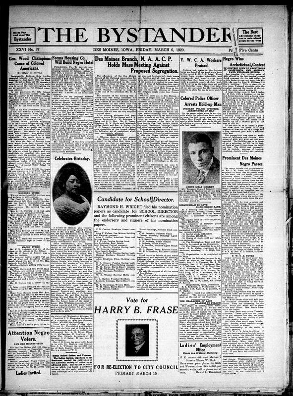 Contents include but are not limited to Presidential Candidate General Woods gains popularity among Black people due to his promise of equal rights, Philadelphia Black businessmen to build $135,000 hotel, Des Moines NAACP protest school segregation, black architect Paul R. Williams wins California/Arizona architectural contest, and other topics.