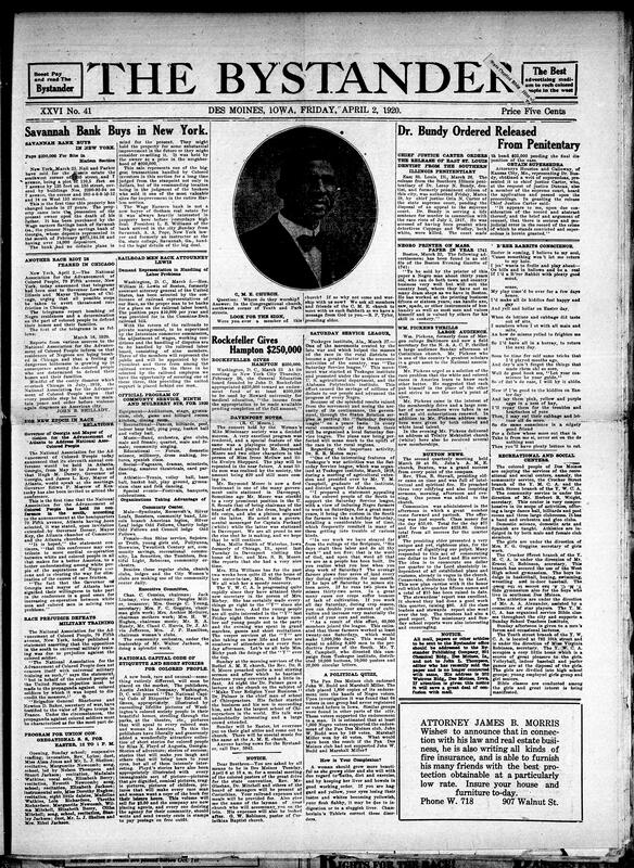 Contents include but are not limited to Savannah's Wage Earners Savings Bank buys $200,000 Harlem property, NAACP fears new Chicago race riot after bombings, Black dentist released on bond, pending riot murder appeal, NAACP to hold annual conference in Atlanta, Georgia, Southern opposition to military training due to race prejudice, and other topics.