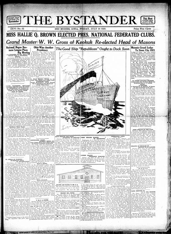 Contents include but are not limited to Hallie Q. Brown unanimously voted as president of the National Association of Colored Women’s Clubs, Black business league plans meeting soon, Black people no longer only depending on white media as a news source, note about how newspapers are raising prices while printing the most they’ve ever have, and other topics.