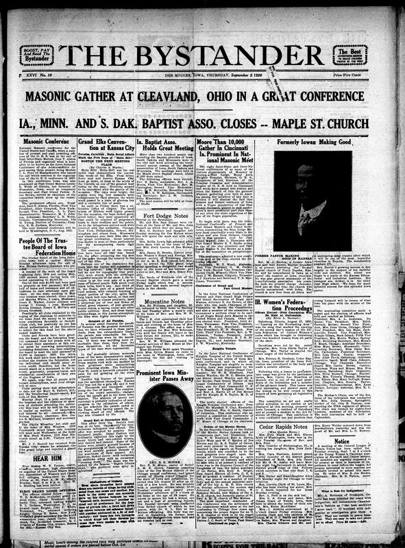 Contents include but are not limited to Masonic Conference between the U.S. and Canada at Cleveland, Ohio, positive comments about the convention at Kansas City ran by the Elks fraternal order, retirement and deaths of Iowa pastors, fund raising by Iowa Federation Home, and other topics.