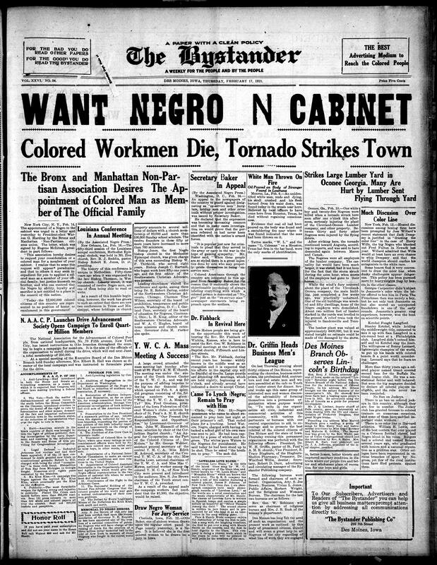 Contents include but are not limited to a tornado striking Oconee, Georgia, killing 26 people and injuring 30-40, all mostly black people working in a lumber company, Louisiana Conference about church growth, NAACP lists out accomplishments and plans for 1921, debate about boxer Dempsey’s refusal to fight Black boxer Wills, and other topics.