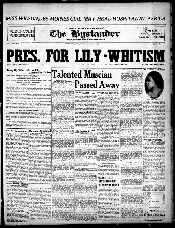 Contents include but are not limited to outrage from Black Republicans from President Harding’s nomination of a Lily-White Leader, a thought piece on education for Black people, new Governor of Georgia elected despite criticism of his support for Black people, and other topics.