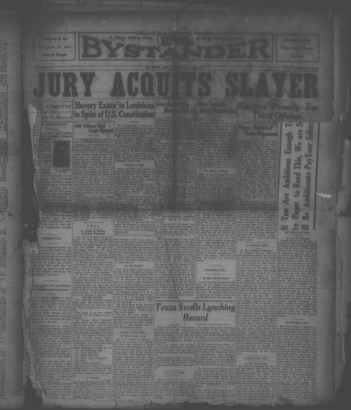 Iowa’s Bystander newspaper (going by various titles throughout the years) was established in Des Moines, Iowa in 1894. The weekly newspaper served as the voice of Iowa’s African American community and covered a variety of local, national, and occasionally international matters. Topics focused on the Black community and was founded with this intent. The newspaper went by various titles throughout the years including: Iowa State Bystander, Iowa Bystander, The Bystander, and The New Iowa Bystander.
