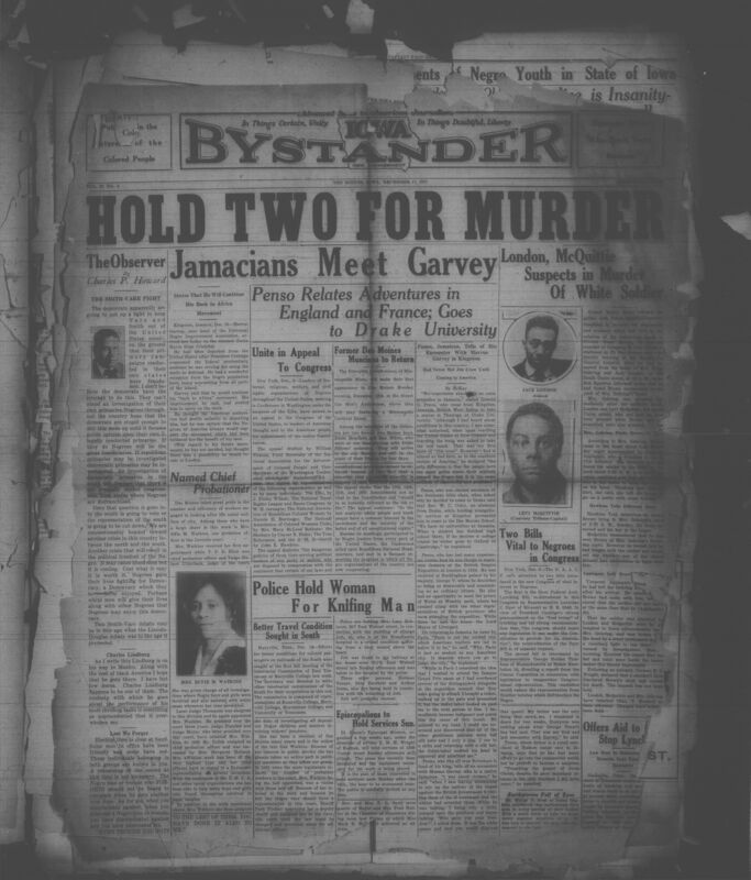 Contents include but are not limited to three suspects arrested in a white soldier's mysterious local murder, NAACP promotes federal anti-lynching and congressional reapportionment bills, Jamaican Drake student recounts international travels and confronting Marcus Garvey, deported Marcus Garvey arrives in Jamaica, vowing to continue movement, African American leaders petition Congress for full constitutional rights enforcement, and other topics.