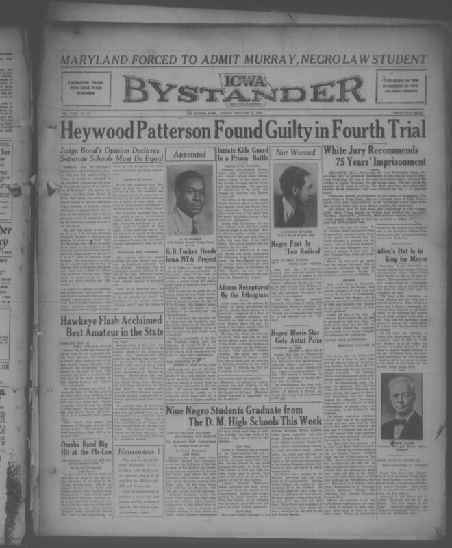 Contents include but are not limited to civil rights and racial justice; legal and court proceedings; African American community, religious, and social life; education and youth affairs; sports and athletics; arts and entertainment; national and international news; business and employment; health and welfare; and local society news, and other topics.