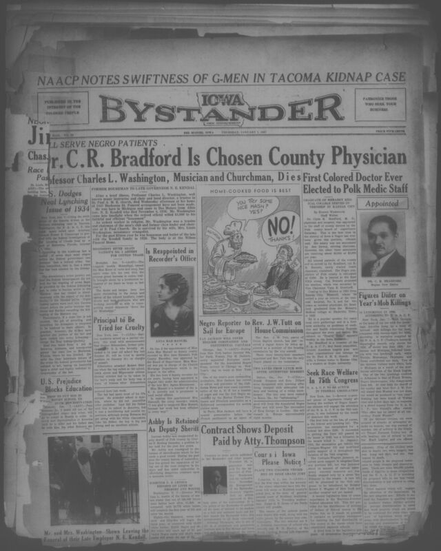 Contents include but are not limited to Dr. Clyde R. Bradford Appointed to Polk County Medical Staff as First Negro County Physician, N.A.A.C.P. Urges Federal Action in Claude Neal Lynching Case for Justice, Mississippi River Regains Role as Leading Cotton Trade Artery Due to Major Crop Increase, Harlem Wins Trial of Former Principal Accused of Brutal Student Assault, Census Report Reveals Stark Racial Inequality in Life Expectancy, and other topics. 