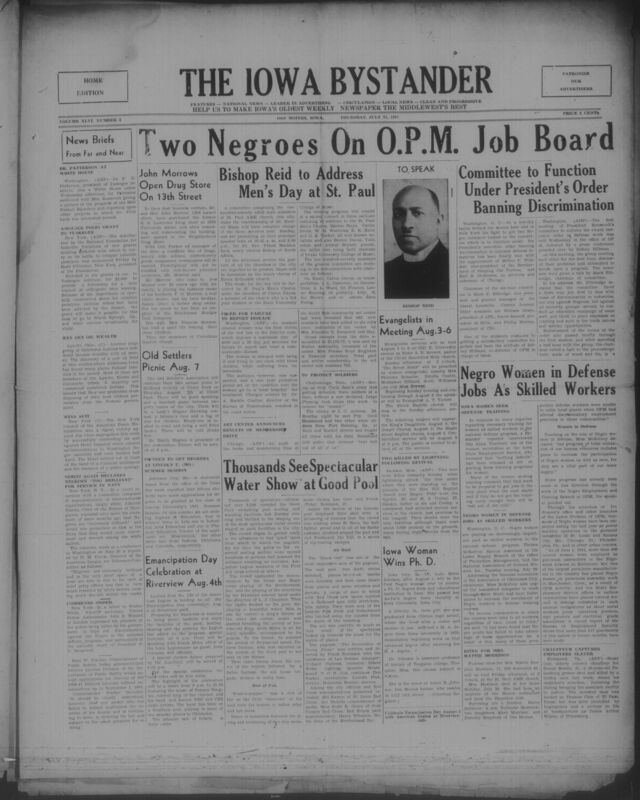 Contents include but are not limited to Nimitz Repeats Claim That Negroes Are Barred From Navy Advancement To Avoid White Resentment, Tuskegee Institute Receives New Federal Grant To Train Specialists For Polio Victims, Oil Discovery Brings Sudden Wealth To Oklahoma Indian Families Under Federal Restrictions, Anti Segregation Lawsuit Forces New York Hotel To End Discriminatory Practices, Iowa Woman Becomes First Negro Woman To Earn PhD From State University, Federal Committee Appoints Negro Leaders To Enforce Defense Industry Anti Discrimination Order, and other topics. 
