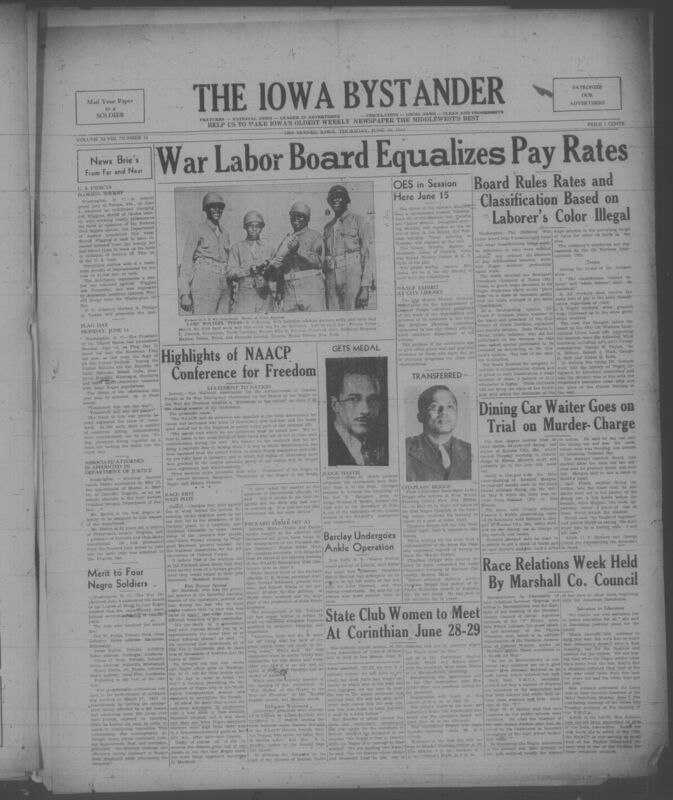 Contents include but are not limited to U S indicts Florida sheriff for forcing prisoners to work on farm violating civil rights law, War Labor Board orders equal pay for Negro and white workers to end discrimination in wages, NAACP conference declares fight for democracy and equal rights in war and peace, Axis agents accused of spreading riot rumors to disrupt war production, Legion of Merit awarded to four Negro soldiers for heroism in Guadalcanal rescue missions, and other topics. 
