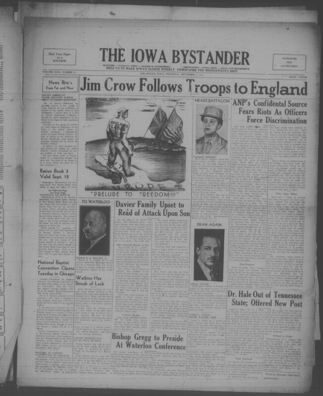 Contents include but are not limited to Jim Crow segregation reported following Black US troops stationed in England, Brazilian newspaper publishes major supplement examining treatment of Black people in the Americas, Military police accused of attacking a Black Marine on a southern bus exposing racial abuse, Captain Charity Adams named first Black woman battalion commander in the WAC, US rationing rules expanded requiring households to use a third war ration book, and other topics. 