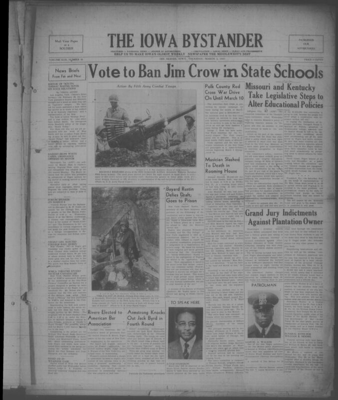 Contents include but are not limited to Editor publishes novel exposing race relations issues, Mayor proposes ordinance barring Black patrons from white cafes to enforce segregation, Public forum announces talk on Central Europe Balkans to inform citizens, Black student elected college ball queen breaking racial barriers, Radio project launched to highlight Black contributions to American life, Boxer Armstrong defeats Byrd to continue title pursuit, NAACP leader imprisoned for draft refusal protesting segregation, Red Cross war drive seeks funds to support troops and families, and other topics. 