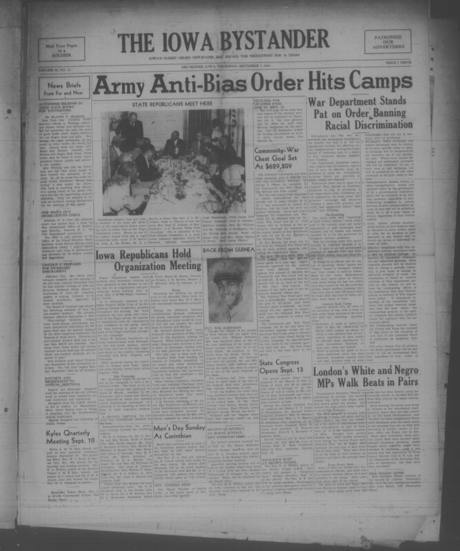 Contents include but are not limited to national and local news, World War II military service and correspondence, race relations and civil rights issues, political organization and civic engagement, religious and church life, community and social events, education and cultural commentary, and legal notices and public announcements, and other topics.