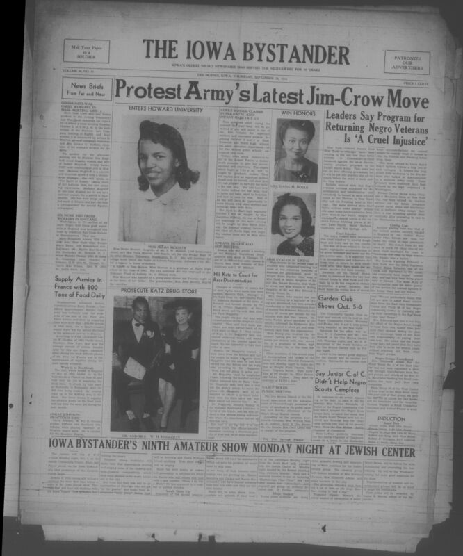 Contents include but are not limited to wartime and military affairs, civil rights and racial discrimination, community and social news, religious and church activities, political and civic engagement, education and youth achievement, sports and recreation, and local business and advertising, and other topics.