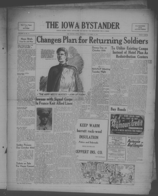 Contents include but are not limited to local, national, and international news; politics and government; war, military, and veterans’ affairs; civil rights and labor relations; community and society news; religious life; sports reporting; arts and entertainment; editorials and opinion columns; public information and wartime home front guidance; obituaries and memorials; and advertising and classified notices, and other topics.