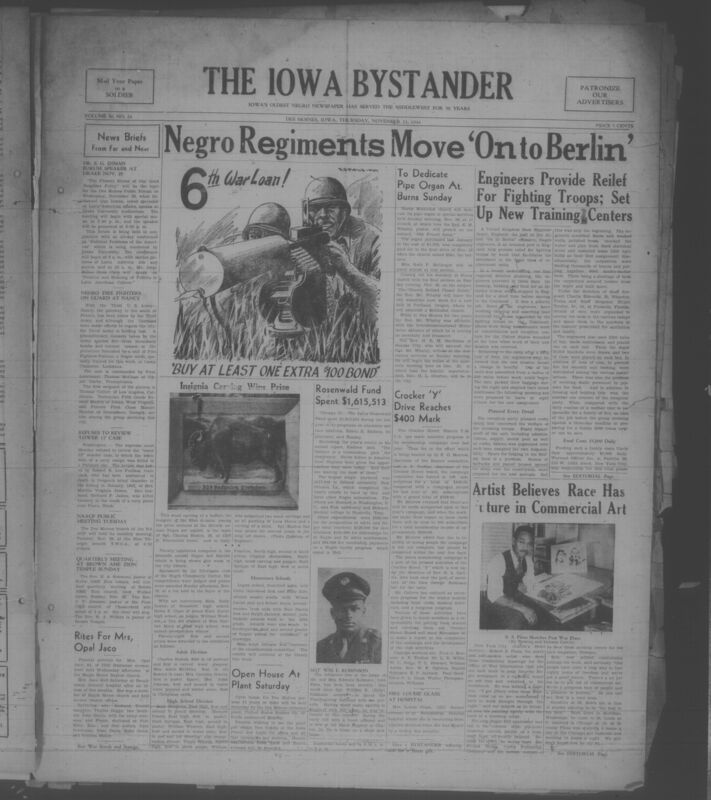 Contents include but are not limited to News Briefs, World War II and military service news, editorials and opinion, community and social news, church and religious news, arts and cultural coverage, sports and youth activities, and notices, classifieds, and advertisements and other topics.