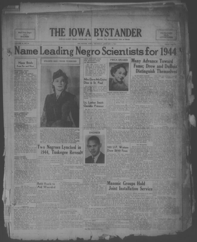 Contents include but are not limited to World War II military service and soldier correspondence, African American civil rights advocacy and NAACP activities, community and church news, education and scientific achievement, labor and legal notices, cultural and sports reporting, and domestic and agricultural information and other topics.