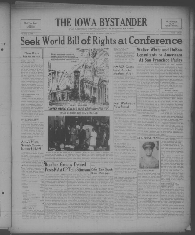 Contents include but are not limited to civil rights advocacy, African American military service during World War II, local and national news, church and religious life, community organizations and social clubs, editorials and opinion columns, legal and public notices, and other topics.
