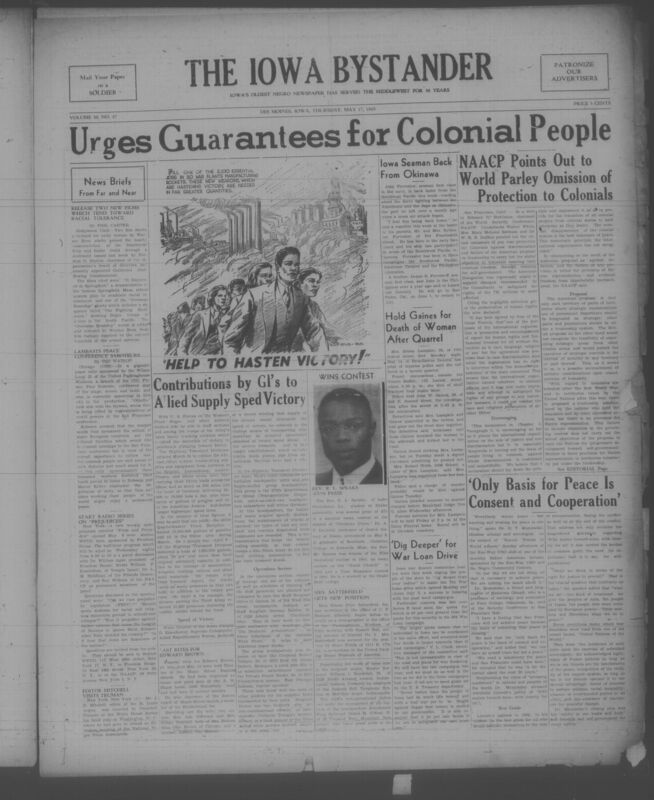Contents include but are not limited to World War II news and analysis, African American military service and wartime contributions, civil rights and NAACP advocacy, local and national politics, community and civic life, religious and church affairs, cultural and educational activities, and crime and legal reporting and other topics.