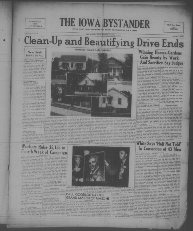 Contents include but are not limited to clean up and beautifying drive ends, workers raise $5,155 in fourth week of campaign, white says "half not told" in conviction of 43 men, Paul Goodless elected grand master of masons, and other topics