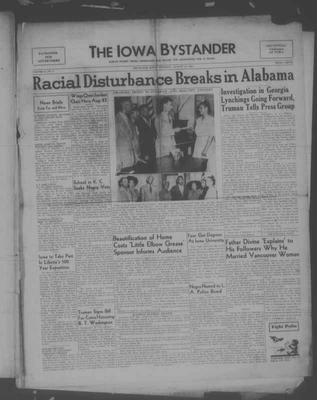 Contents include but are not limited to civil rights and race relations reporting, local and national news affecting African American communities, religious and church activities, arts and music coverage, community organizations and social life, sports and recreation, editorials and opinion pieces, and advertisements and public notices, and other topics.