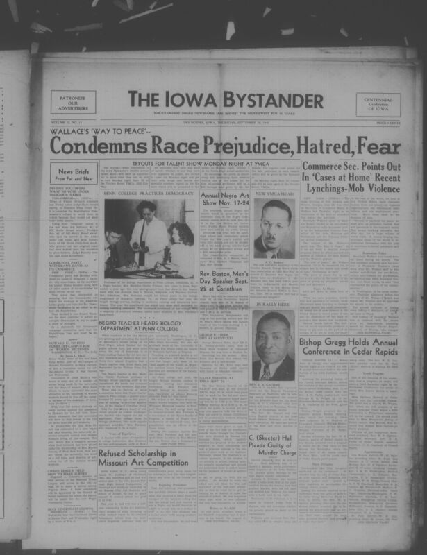 Contents include but are not limited to national and local politics, civil rights and race relations, community and social news, church and religious life, education and higher learning, arts and entertainment, sports coverage, employment and military affairs, and advertising and classified notices, and other topics.