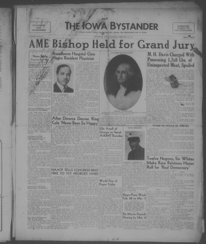Contents include but are not limited to local news, national news, civil rights and race relations, religion and church affairs, education, labor and housing, military and veterans affairs, arts and entertainment, sports, obituaries, and editorials, and other topics.
