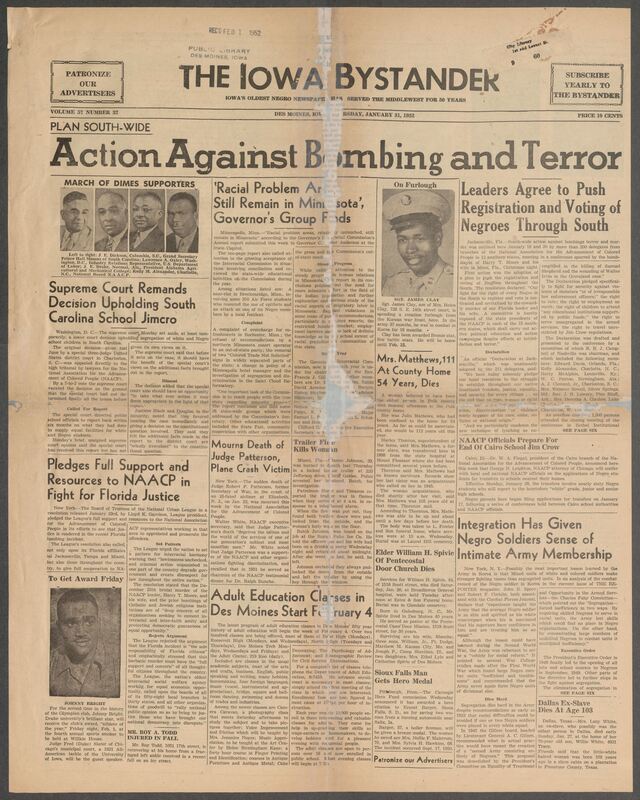 Contents include but are not limited to South-Wide action against bombing and terror, racial problem areas still remain in Minnesota, Supreme Court Remands Decision Upholding South Carolina School Jimcro, Pledges Full Support and Resources to NAACP in Fight for Florida Justice, Adult Education Classes in Des Moines Start February 4, Integration Has Given Negro Soldiers Sense of intimate army Membership, and other topics. 