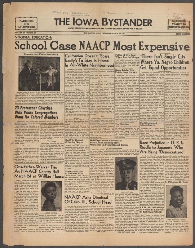 Contents include but are not limited to There isnt a single city where virginian negro children get equal opportunities, Californian Doesn’t ‘Scare Easily’; To Stay in Home in all white Neighborhood, 23 Protestant Churches With White Congregations Want No Colored Members, Race Prejudice in U. S. Is Riddle to Japanese Who Are Being ‘Democratized’, Otis-Esther-Walker Trio At NAACP Charity Ball March 24 at Willkie House, NAACP Asks Dismissal of Cairo Illinois School Head, and other topics.