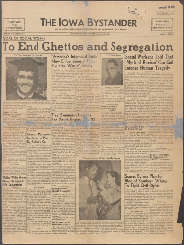 Contents include but are not limited to Social workers' goal to end ghettos and segregation, ‘America’s Interracial Strife now embarrassing in Fight For Free World’- Tobias, Walter White warns democrats against FEPC compromise, Scores Byrnes Bloc of Southern Whites To Fight Civil Rights, and other topics.