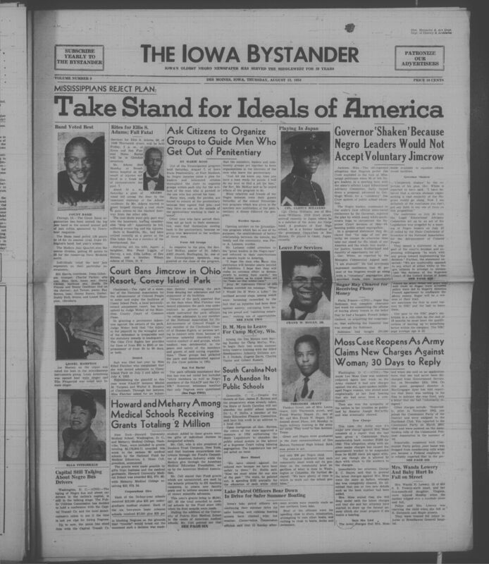 Contents include but are not limited to Mississippi leaders reject voluntary segregation plan to uphold equal rights, Court bans discrimination at Ohio amusement park to enforce civil rights, Community urged to form support groups to help released prisoners reintegrate, Medical schools receive funding to strengthen training and research capacity, Officials debate hiring Black transit workers amid discrimination concerns, South Carolina weighs maintaining public schools after segregation ruling pressure, and other topics. 
