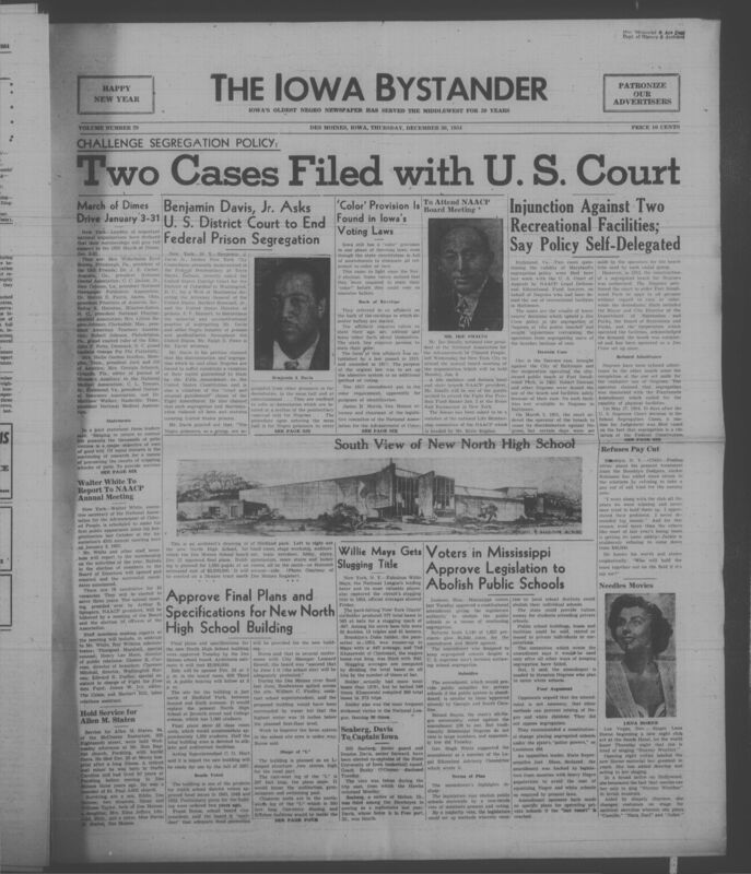 Iowa’s Bystander newspaper (going by various titles throughout the years) was established in Des Moines, Iowa in 1894. The weekly newspaper served as the voice of Iowa’s African American community and covered a variety of local, national, and occasionally international matters. Topics focused on the Black community and was founded with this intent. The newspaper went by various titles throughout the years including: Iowa State Bystander, Iowa Bystander, The Bystander, and The New Iowa Bystander.