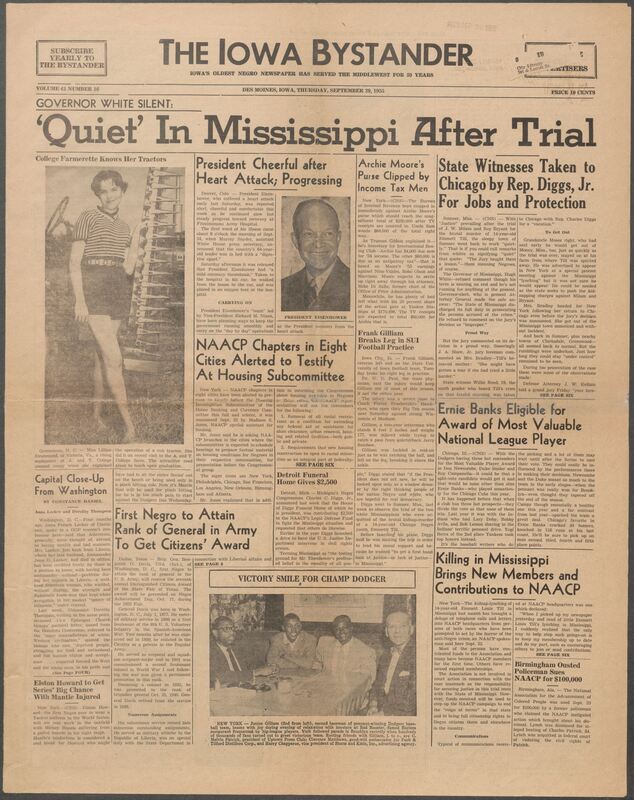 Iowa’s Bystander newspaper (going by various titles throughout the years) was established in Des Moines, Iowa in 1894. The weekly newspaper served as the voice of Iowa’s African American community and covered a variety of local, national, and occasionally international matters. Topics focused on the Black community and was founded with this intent. The newspaper went by various titles throughout the years including: Iowa State Bystander, Iowa Bystander, The Bystander, and The New Iowa Bystander.