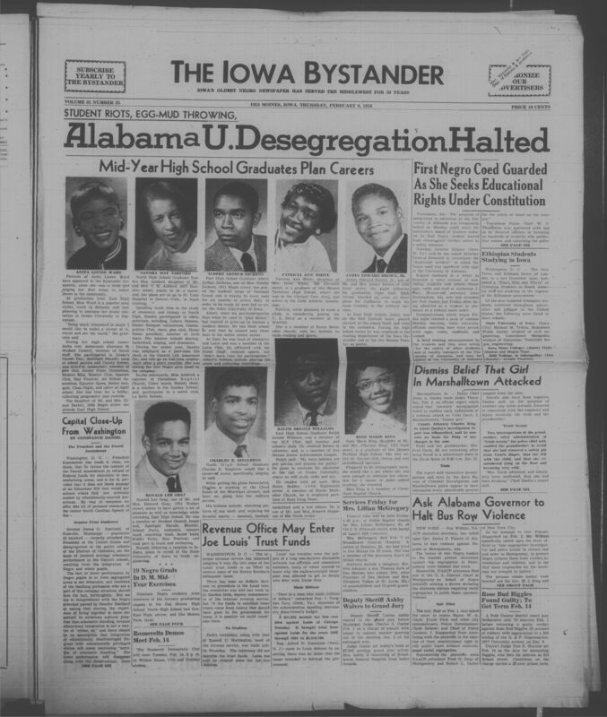 Iowa’s Bystander newspaper (going by various titles throughout the years) was established in Des Moines, Iowa in 1894. The weekly newspaper served as the voice of Iowa’s African American community and covered a variety of local, national, and occasionally international matters. Topics focused on the Black community and was founded with this intent. The newspaper went by various titles throughout the years including: Iowa State Bystander, Iowa Bystander, The Bystander, and The New Iowa Bystander.