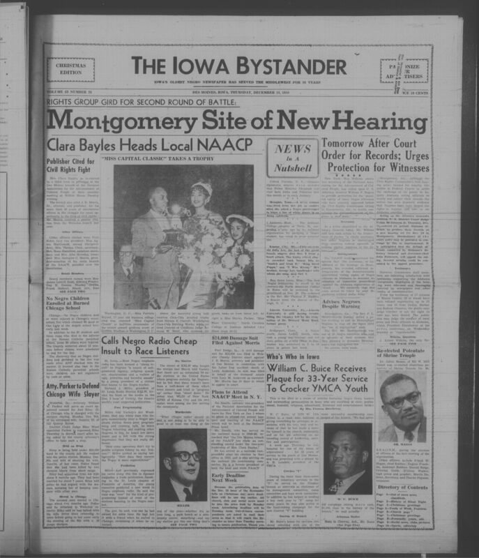 Iowa’s Bystander newspaper (going by various titles throughout the years) was established in Des Moines, Iowa in 1894. The weekly newspaper served as the voice of Iowa’s African American community and covered a variety of local, national, and occasionally international matters. Topics focused on the Black community and was founded with this intent. The newspaper went by various titles throughout the years including: Iowa State Bystander, Iowa Bystander, The Bystander, and The New Iowa Bystander.