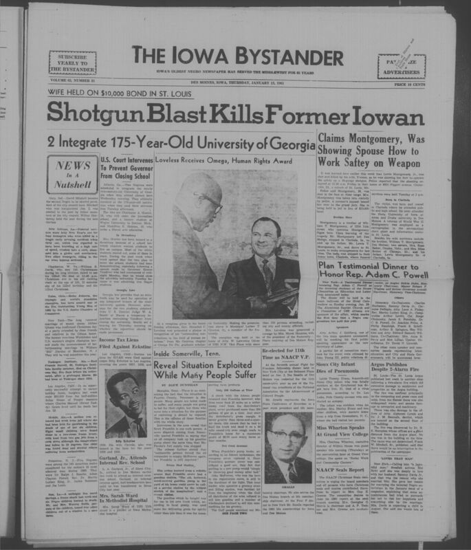 Iowa’s Bystander newspaper (going by various titles throughout the years) was established in Des Moines, Iowa in 1894. The weekly newspaper served as the voice of Iowa’s African American community and covered a variety of local, national, and occasionally international matters. Topics focused on the Black community and was founded with this intent. The newspaper went by various titles throughout the years including: Iowa State Bystander, Iowa Bystander, The Bystander, and The New Iowa Bystander.