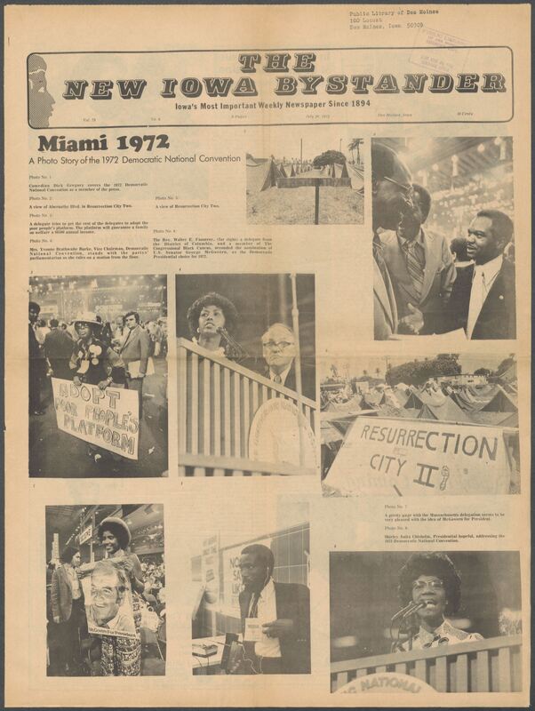 Iowa’s Bystander newspaper (going by various titles throughout the years) was established in Des Moines, Iowa in 1894. The weekly newspaper served as the voice of Iowa’s African American community and covered a variety of local, national, and occasionally international matters. Topics focused on the Black community and was founded with this intent. The newspaper went by various titles throughout the years including: Iowa State Bystander, Iowa Bystander, The Bystander, and The New Iowa Bystander.