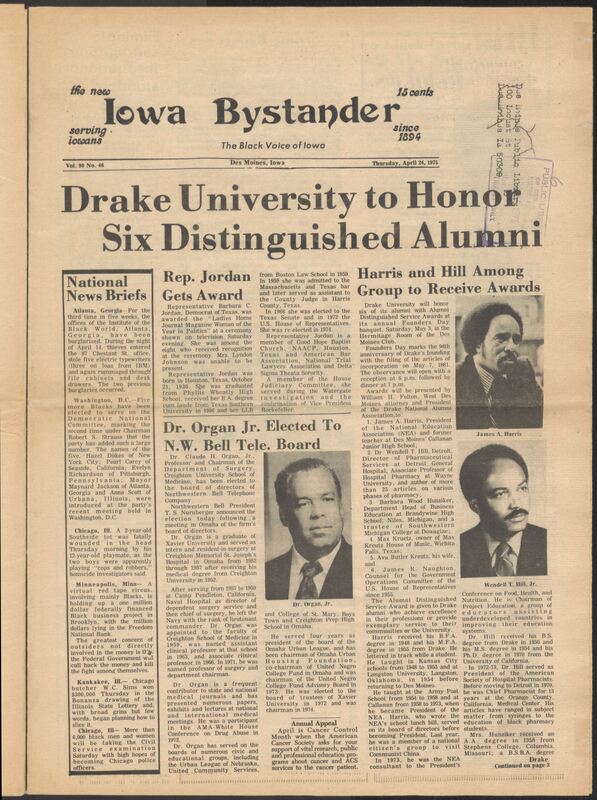 Iowa’s Bystander newspaper (going by various titles throughout the years) was established in Des Moines, Iowa in 1894. The weekly newspaper served as the voice of Iowa’s African American community and covered a variety of local, national, and occasionally international matters. Topics focused on the Black community and was founded with this intent. The newspaper went by various titles throughout the years including: Iowa State Bystander, Iowa Bystander, The Bystander, and The New Iowa Bystander.